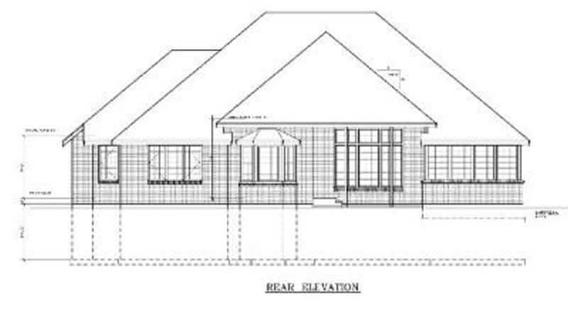 Home Plan Rear Elevation of this 3-Bedroom,2148 Sq Ft Plan -119-1155
