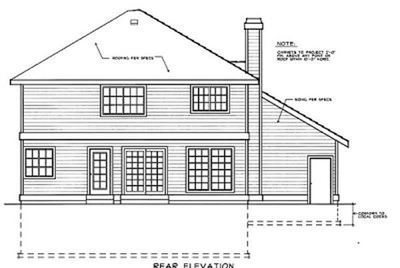 Home Plan Rear Elevation of this 3-Bedroom,1996 Sq Ft Plan -119-1157