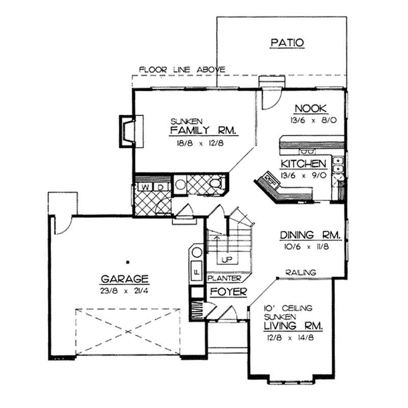 Floor Plan First Story of Contemporary Plan #119-1157