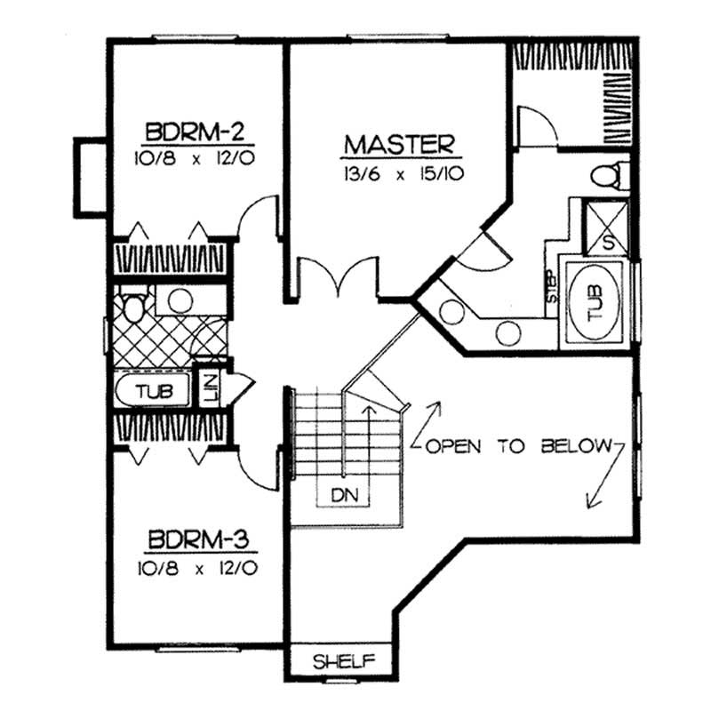 Floor Plan Second Story of Contemporary Plan #119-1157