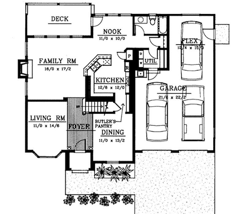 Floor Plan First Story of Contemporary Plan #119-1161