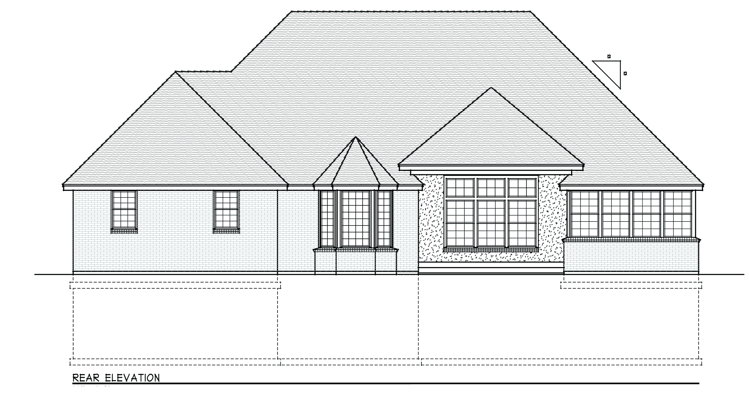 Home Plan Rear Elevation of this 3-Bedroom,2374 Sq Ft Plan -119-1167