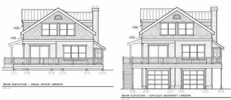 Home Plan Rear Elevation of this 5-Bedroom,2202 Sq Ft Plan -119-1171