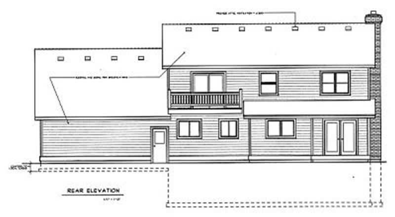 Home Plan Rear Elevation of this 3-Bedroom,1986 Sq Ft Plan -119-1174