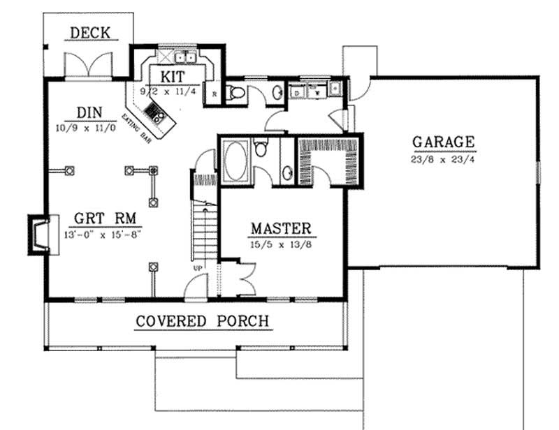 Floor Plan First Story of Country Plan #119-1174