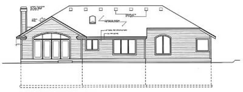 Home Plan Rear Elevation of this 3-Bedroom,1969 Sq Ft Plan -119-1175