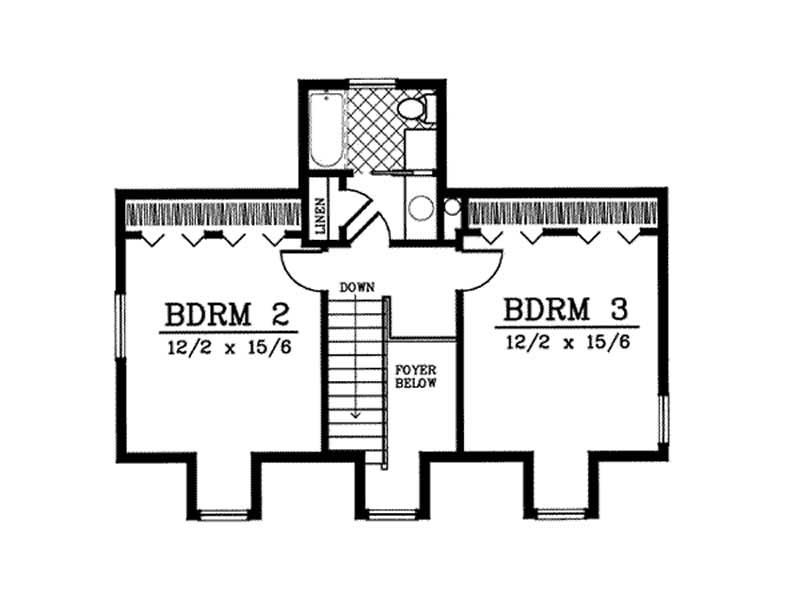 Floor Plan Second Story of Country Plan #119-1177