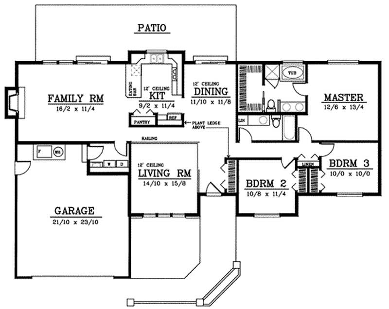Floor Plan First Story of Contemporary Plan #119-1178