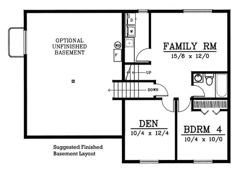 Floor Plan Basement of Small House Plans #119-1182
