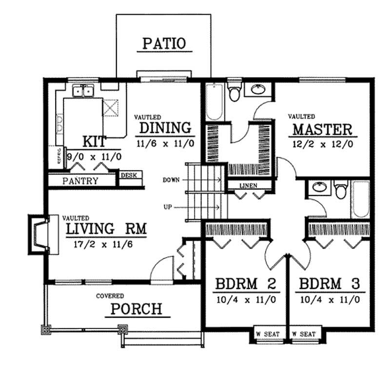 Floor Plan First Story of Small House Plans #119-1182