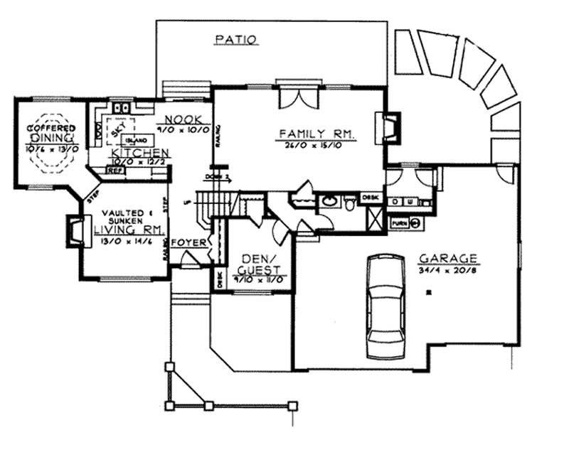 Floor Plan First Story of Contemporary Plan #119-1183