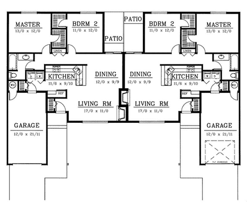 Floor Plan First Story of Multi-Unit Plan #119-1185