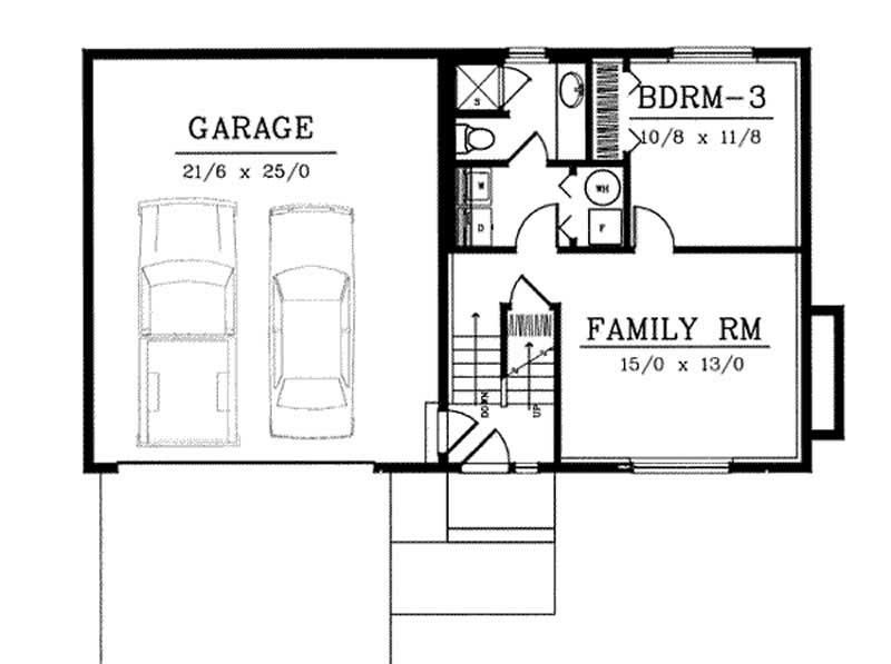 Floor Plan Basement of Ranch Plan #119-1186