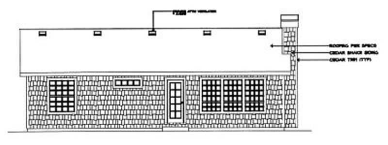Home Plan Rear Elevation of this 2-Bedroom,960 Sq Ft Plan -119-1187