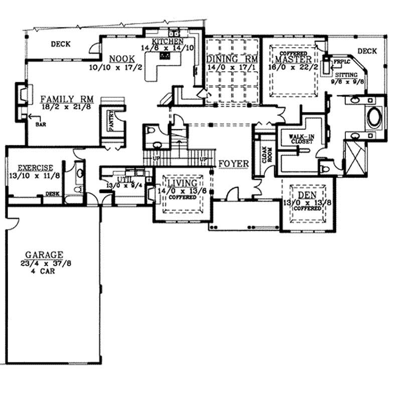 Floor Plan First Story of European Plan #119-1189