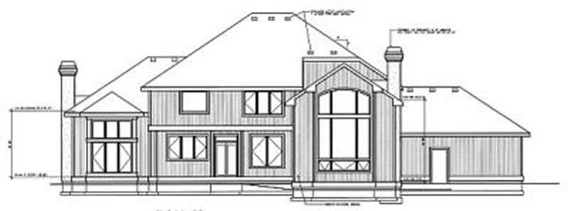 Home Plan Rear Elevation of this 4-Bedroom,4068 Sq Ft Plan -119-1192