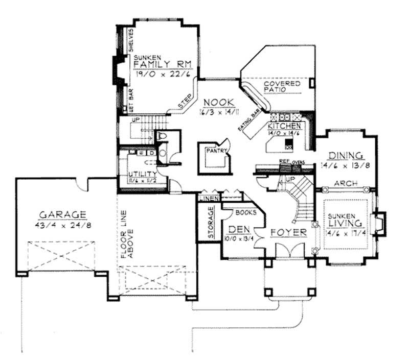 Floor Plan First Story of Contemporary Plan #119-1192