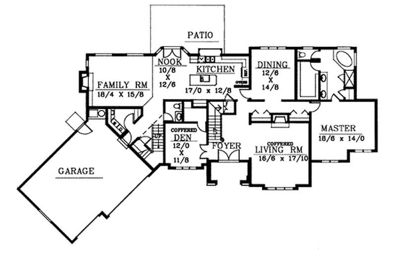 Floor Plan First Story of European Plan #119-1193