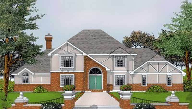 Front View of this 5-Bedroom, 3419 Sq Ft Plan - 119-1195