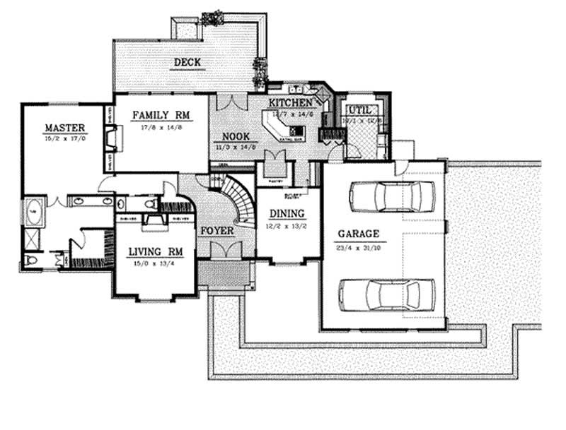 Floor Plan First Story of European Plan #119-1195