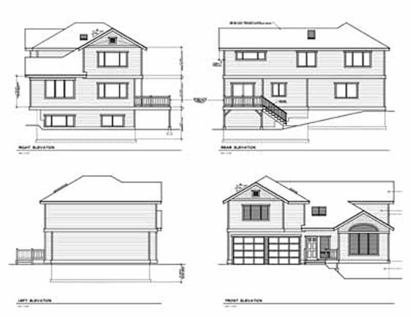 Home Plan Rear Elevation of this 3-Bedroom,1831 Sq Ft Plan -119-1199