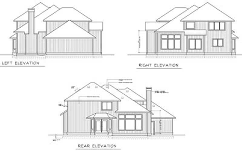 Home Plan Rear Elevation of this 3-Bedroom,2272 Sq Ft Plan -119-1203