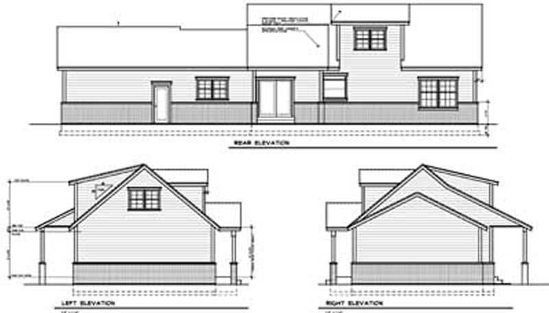 Home Plan Rear Elevation of this 3-Bedroom,1526 Sq Ft Plan -119-1204