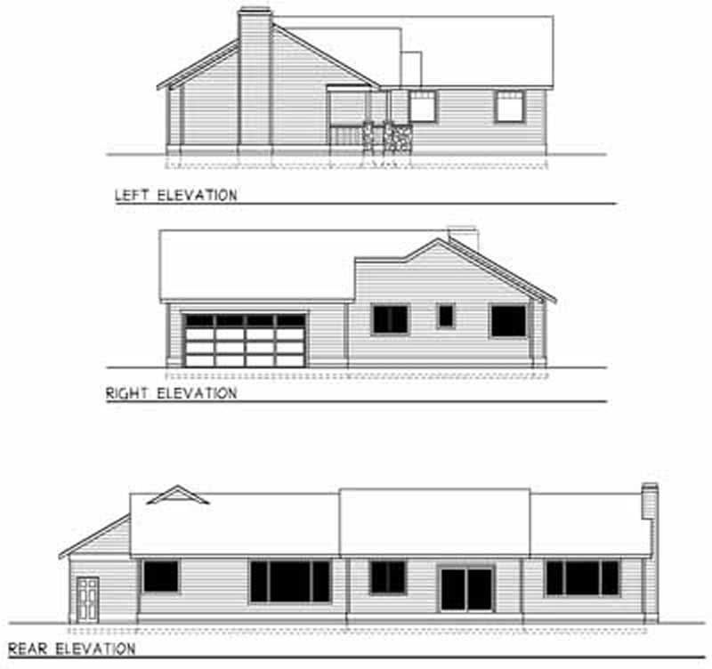 Home Plan Rear Elevation of this 3-Bedroom,2331 Sq Ft Plan -119-1213