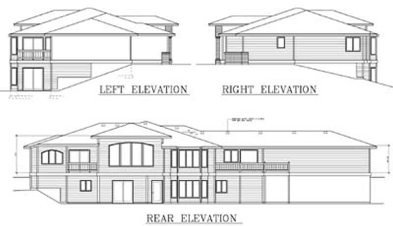 Home Plan Rear Elevation of this 4-Bedroom,4453 Sq Ft Plan -119-1215