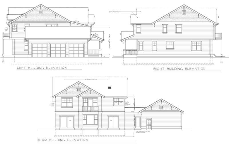 Home Plan Rear Elevation of this 5-Bedroom,3505 Sq Ft Plan -119-1221