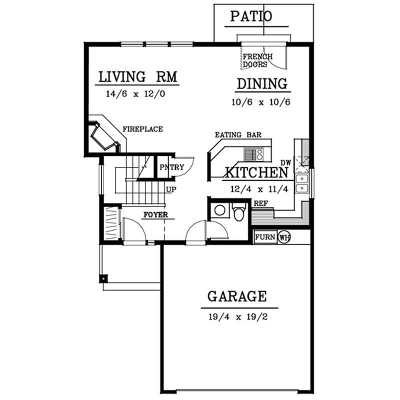 Floor Plan First Story of Craftsman Plan #119-1223