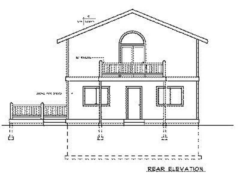 Home Plan Rear Elevation of this 3-Bedroom,1995 Sq Ft Plan -119-1224