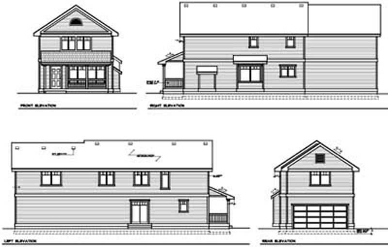 Home Plan Rear Elevation of this 3-Bedroom,1980 Sq Ft Plan -119-1229