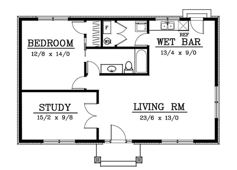 Floor Plan First Story of Ranch Plan #119-1234