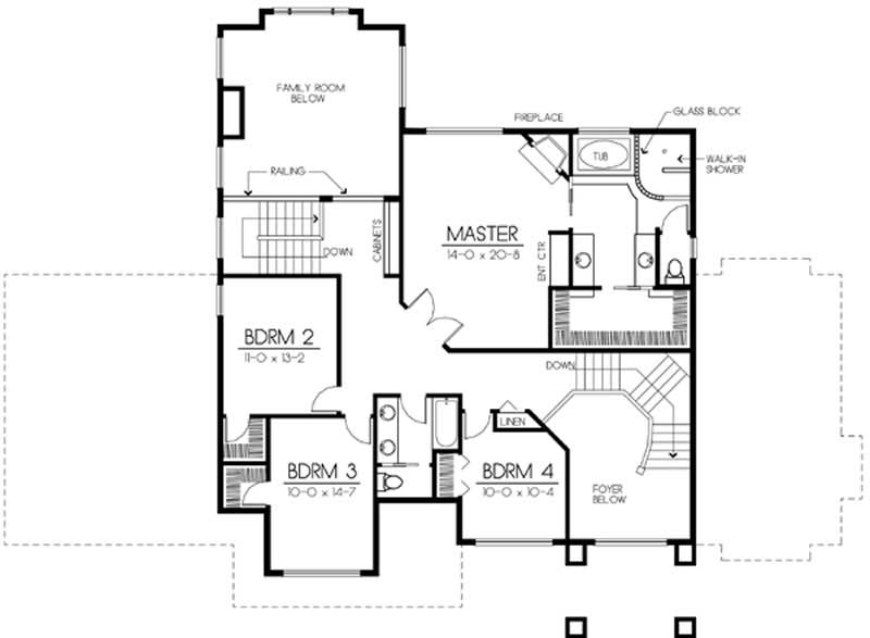 Floor Plan Second Story of Contemporary Plan #119-1236