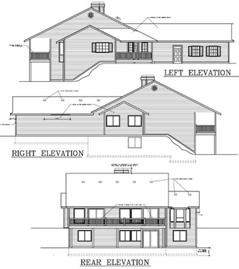 Home Plan Rear Elevation of this 2-Bedroom,1782 Sq Ft Plan -119-1238