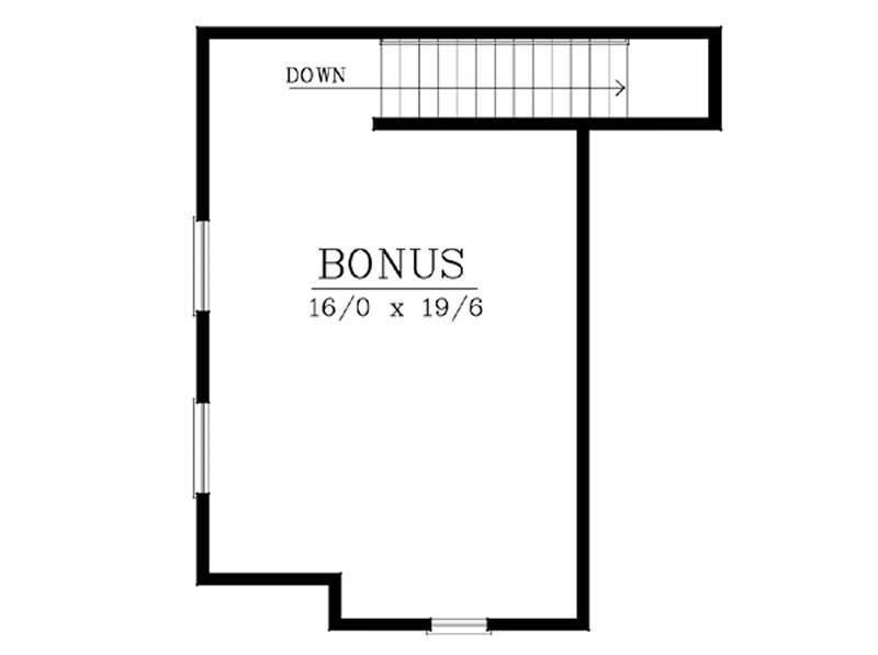 Floor Plan Bonus Room of Bungalow Plan #119-1241