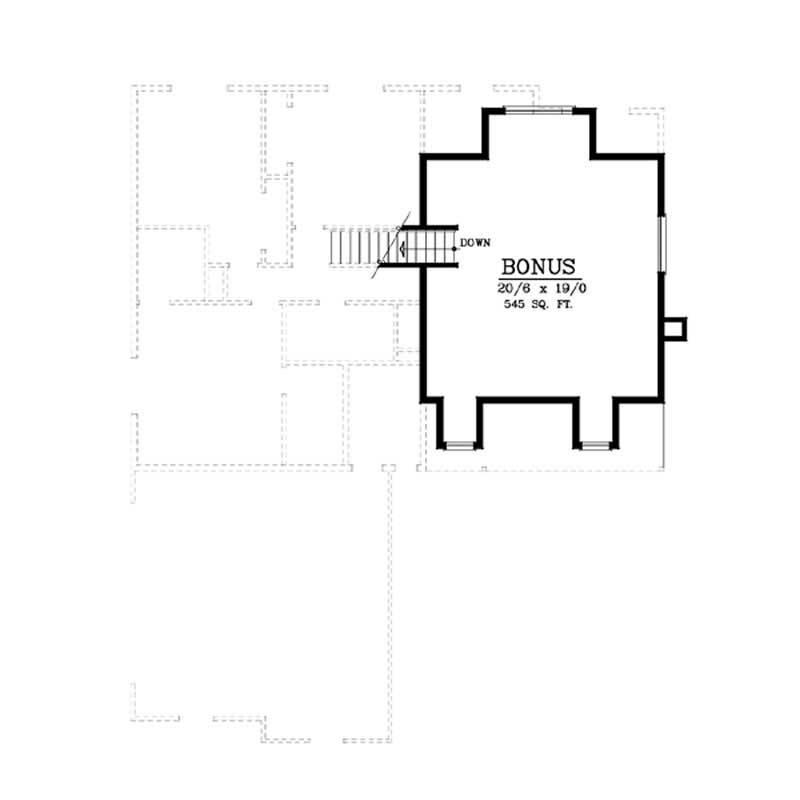 Floor Plan Bonus Room of Bungalow Plan #119-1242