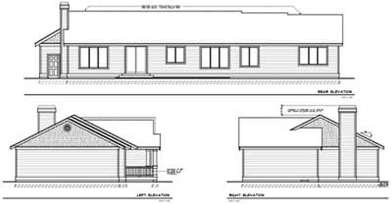 Home Plan Rear Elevation of this 3-Bedroom,2251 Sq Ft Plan -119-1244