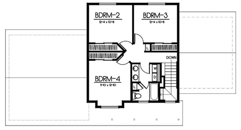 Floor Plan Second Story of Country Plan #119-1245