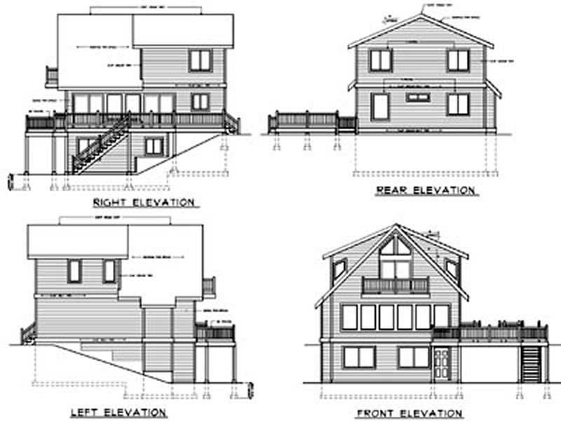 Home Plan Rear Elevation of this 4-Bedroom,1469 Sq Ft Plan -119-1247