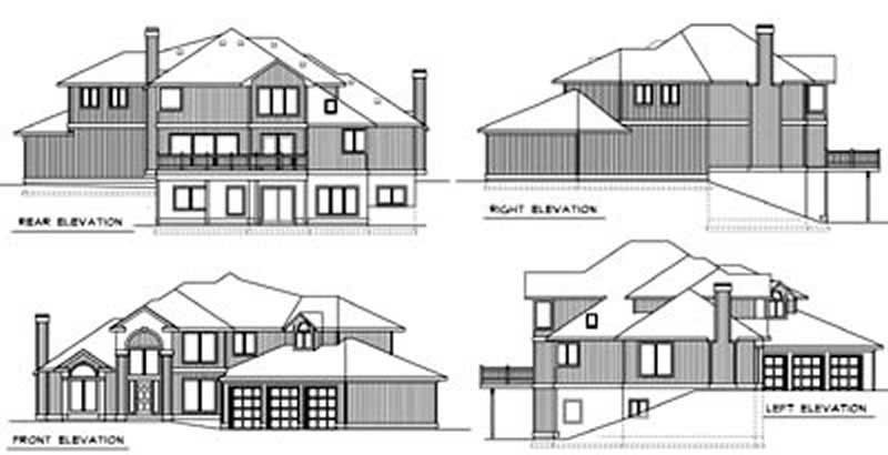 Home Plan Rear Elevation of this 3-Bedroom,2832 Sq Ft Plan -119-1250