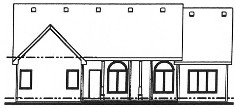 Home Plan Rear Elevation of this 3-Bedroom,1875 Sq Ft Plan -120-1057