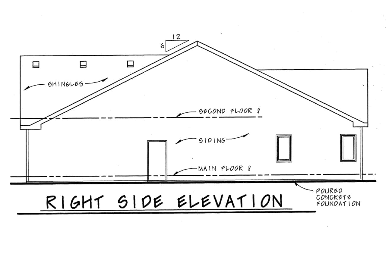 Home Plan Right Elevation of this 3-Bedroom,1875 Sq Ft Plan -120-1057