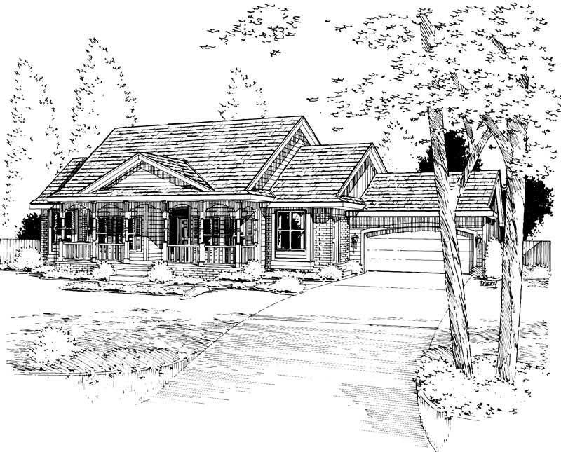 Front View of this 3-Bedroom, 2151 Sq Ft Plan - 120-1072
