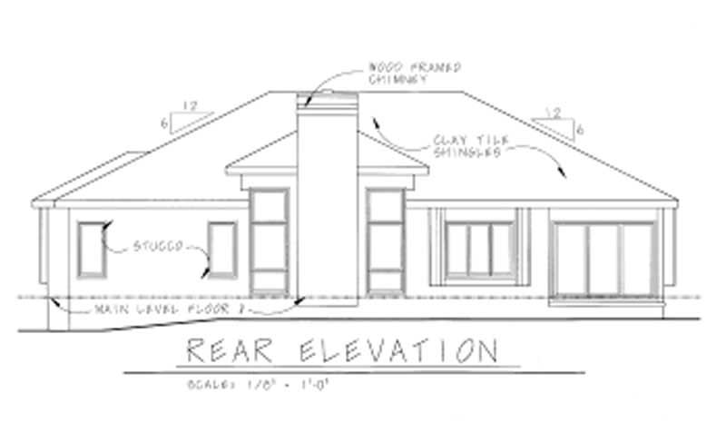 Home Plan Rear Elevation of this 3-Bedroom,1666 Sq Ft Plan -120-1082