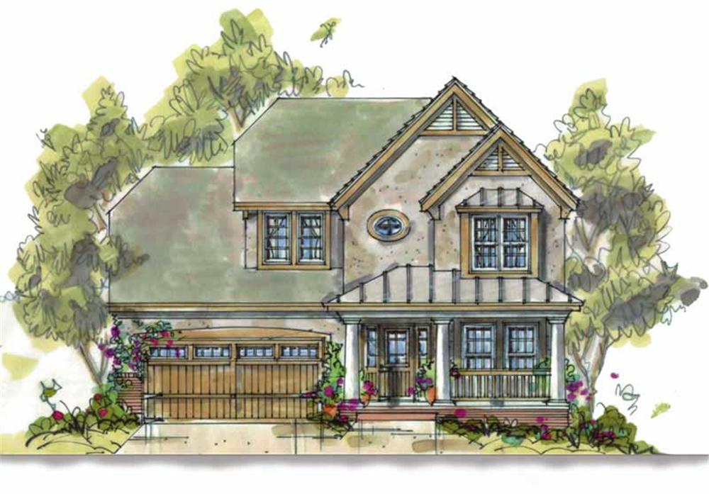 Front View of this 3-Bedroom, 1699 Sq Ft Plan - 120-1117