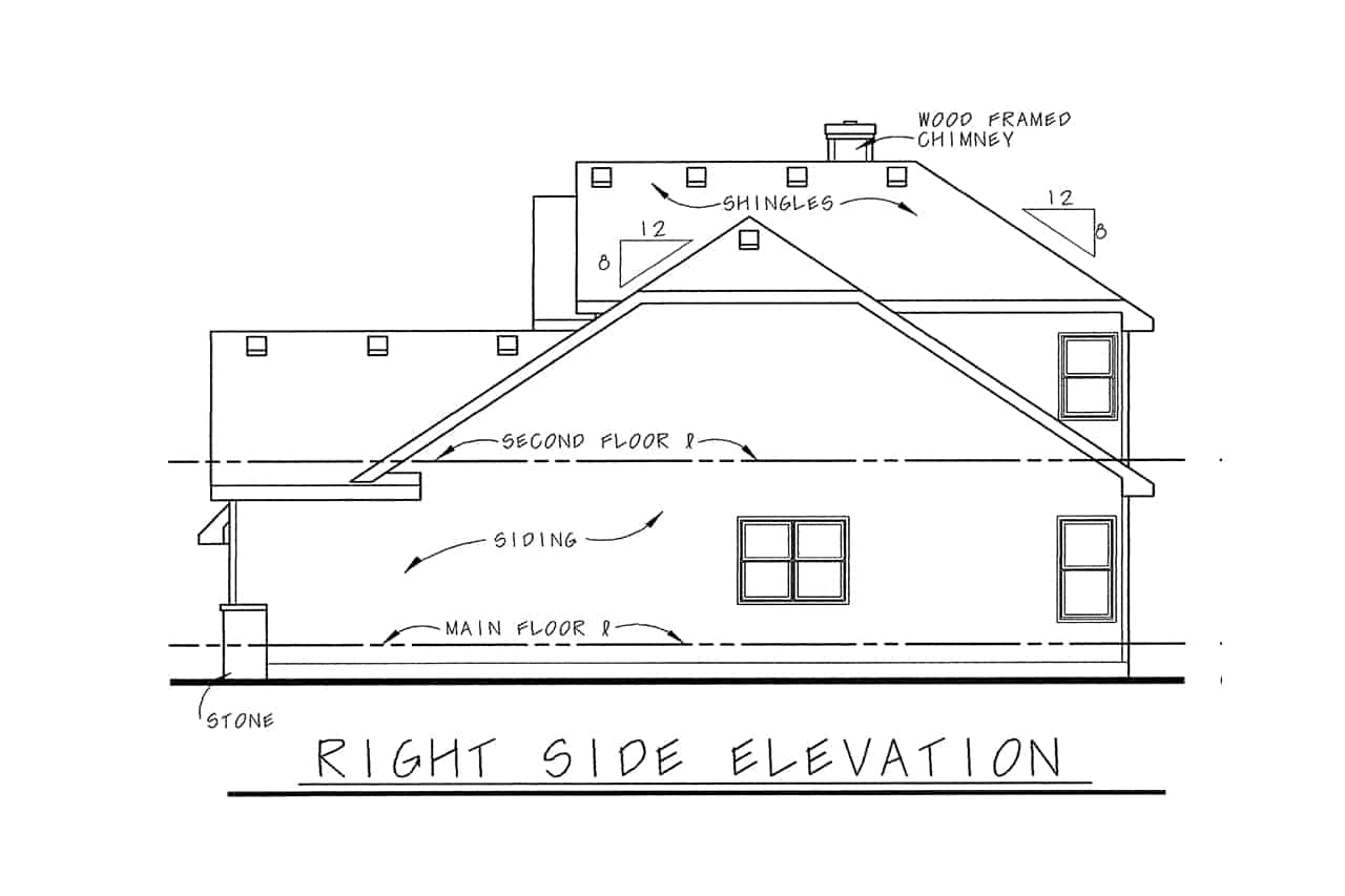 Home Plan Right Elevation of this 3-Bedroom,1818 Sq Ft Plan -120-1120