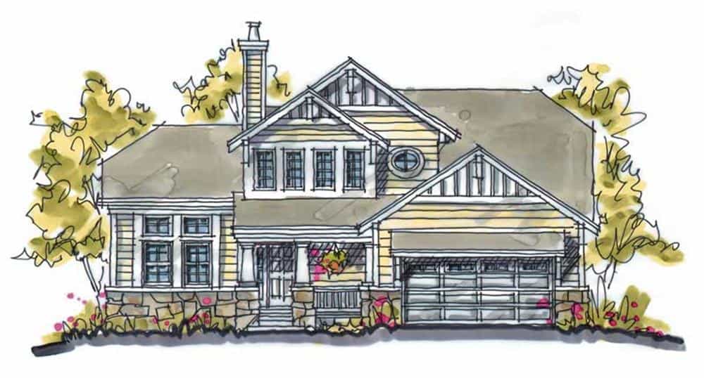 Country style house (ThePlanCollection: Plan #120-1120)