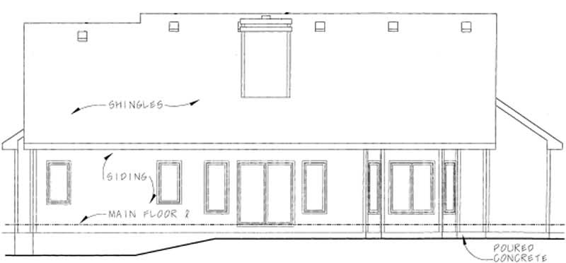 Home Plan Rear Elevation of this 3-Bedroom,1784 Sq Ft Plan -120-1272